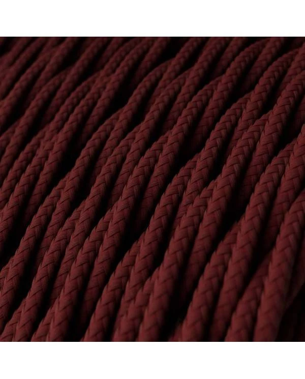 Pendelleuchte inklusive Glühbirne, geflochtenem Textilkabel und Porzellan-Zubehör - Made in Italy