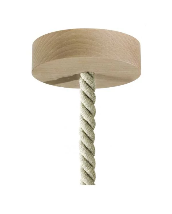 Pendelleuchte inklusive Glühbirne, XL-Tauseilkabel und Holz-Zubehör - Made in Italy