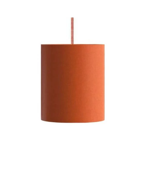 Pendelleuchte inklusive Glühbirne, Textilkabel, zylinderförmigem Lampenschirm aus Stoff und Metall-Zubehör - Made in Italy