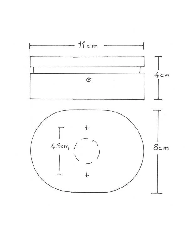 Ovales Lampenbaldachin aus Holz mit 2 Seitenlöchern für Lichterketten und Filé-System. Made in Italy