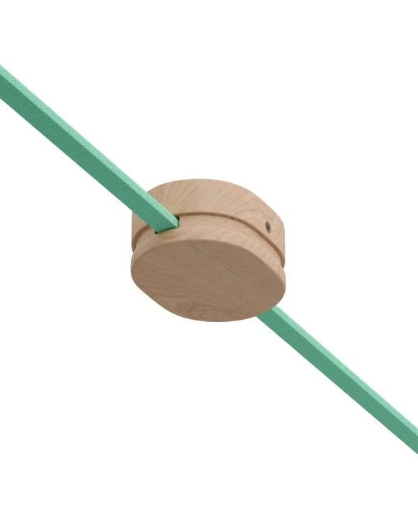 Ovales Lampenbaldachin aus Holz mit 2 Seitenlöchern für Lichterketten und Filé-System. Made in Italy