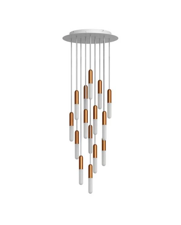 Aufhängung mit 15 Ausgängen Made in Italy komplett mit P-Light und Rose-One 400 mm