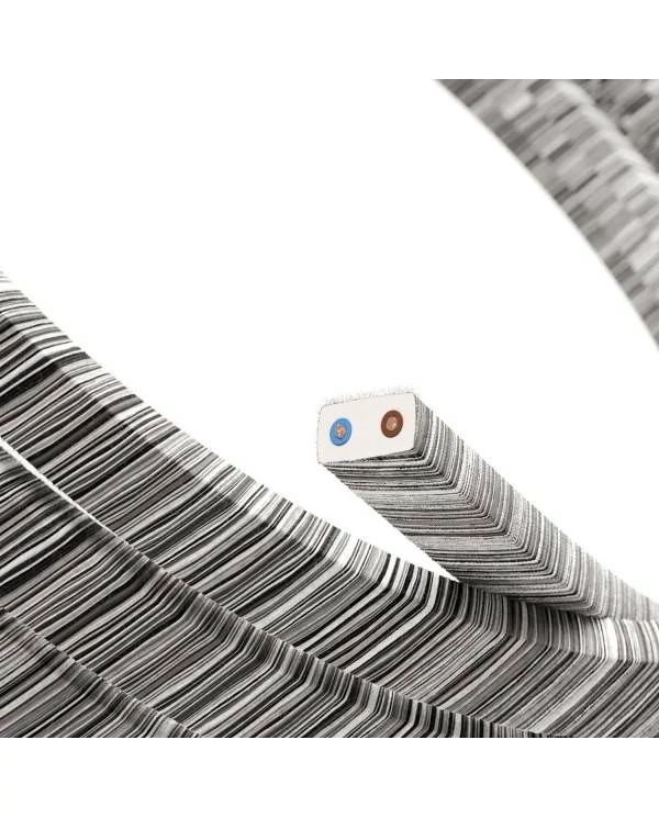 Elektrokabel für Lichterketten, überzogen mit Vertigo Schwarz-Mélange ECC37 Textilgewebe