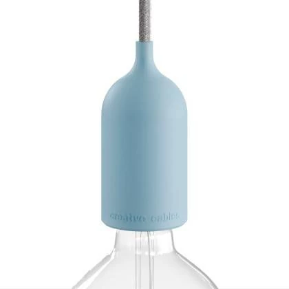 EIVA PASTELL, das erste wiederverdrahtbare Outdoor-Lampenfassungs-Kit aus Silikon, E27, IP65 - Zartes blau