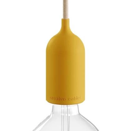 EIVA PASTELL, das erste wiederverdrahtbare Outdoor-Lampenfassungs-Kit aus Silikon, E27, IP65 - Senf