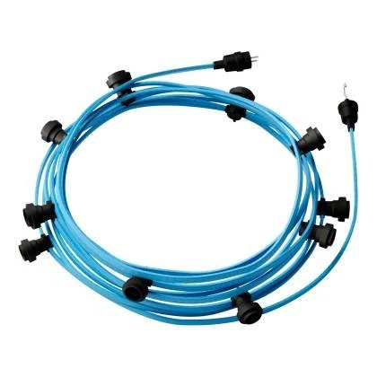 12,5 m gebrauchsfertige Lumet mit 10 Lampenfassungen, Haken und Stecker in Schwarz - CM17