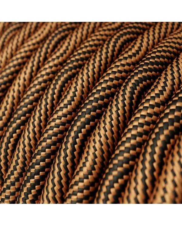 2-flammige Pendelleuchte mit XXL rechteckigem Rose-One 675 mm komplett mit Textilkabel und Beschichtungen aus Metall