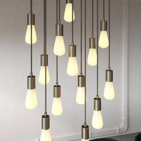 EIVA Outdoor-Pendelleuchte mit Lampenschirm, 5 m Textilkabel, Deckenbefestigung, Silikon-Lampenbaldachin und Lampenfassung, IP65