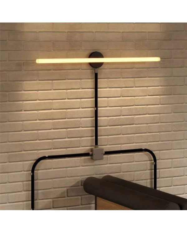 Creative-Tube, Durchmesser 20 mm, in Seideneffekt RM04 schwarz, mit modularer Kabelkanal