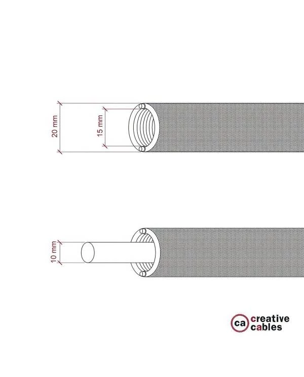 Creative-Tube, Durchmesser 20 mm, in Seideneffekt RM04 schwarz, mit modularer Kabelkanal
