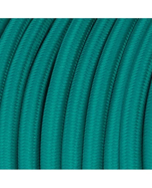 Textilkabel, türkisfarben glänzend - Das Original von Creative-Cables - RM71 rund 2x0.75mm / 3x0.75mm