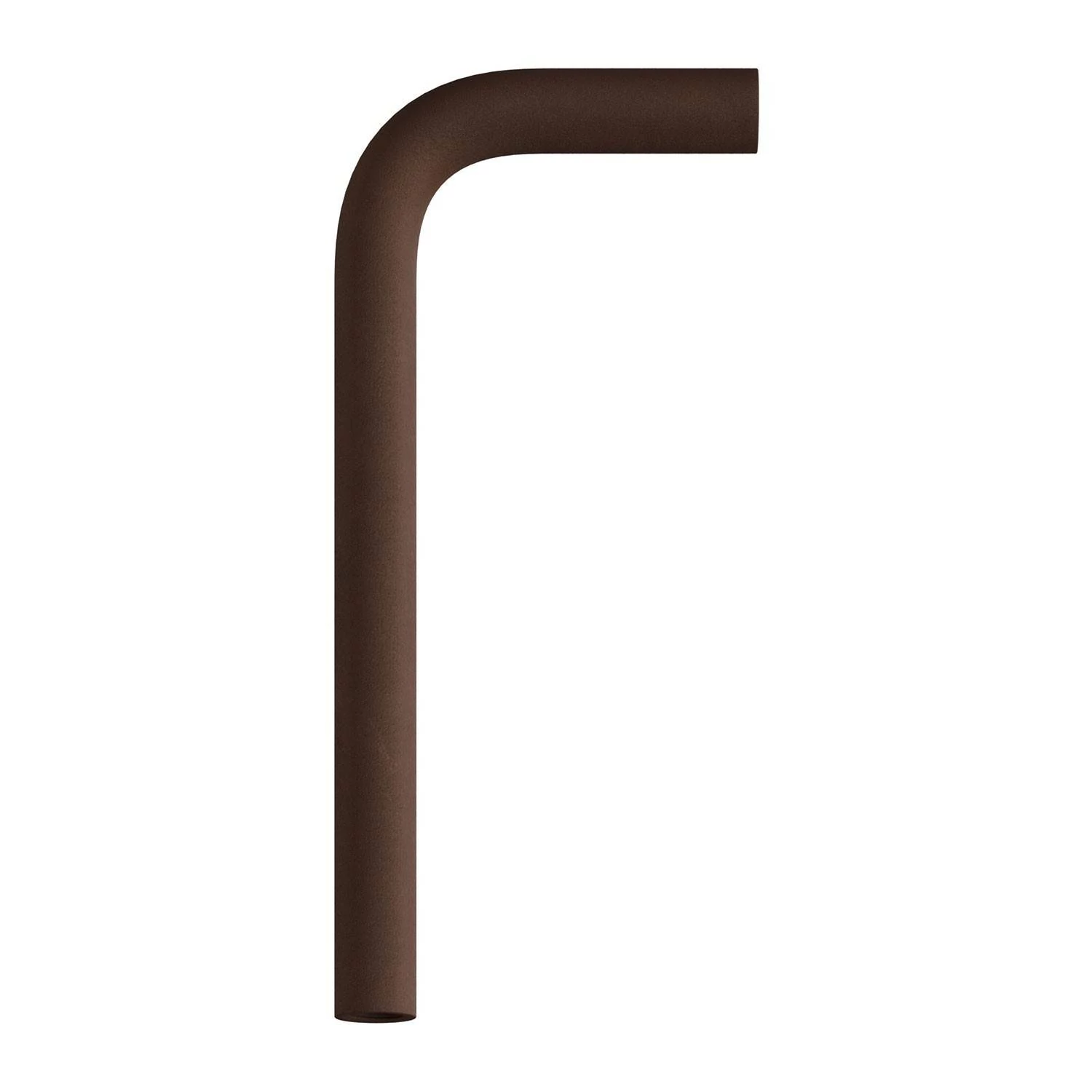 L-förmiges Verlängerungsrohr aus Metall, 14 cm lang - Lackierter dunkler Rost