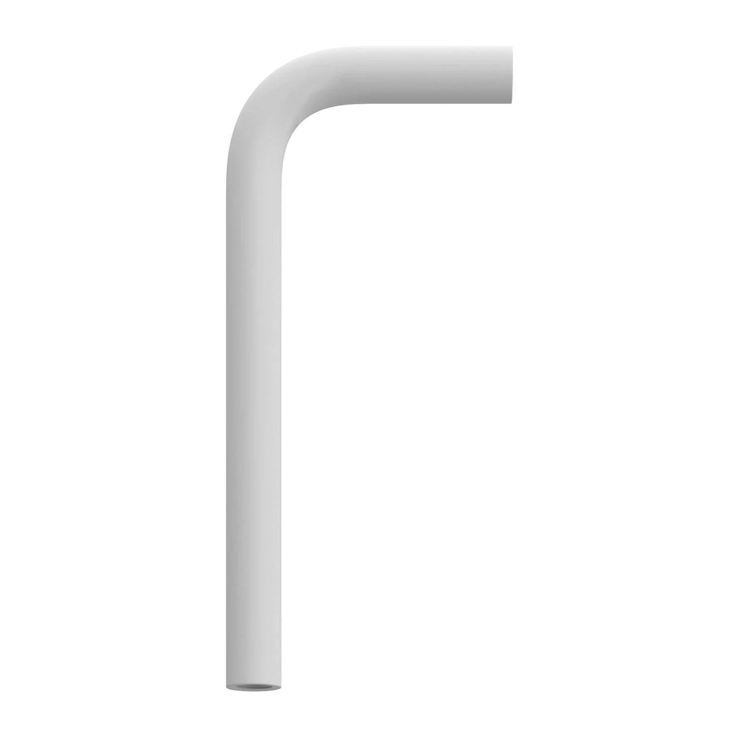 L-förmiges Verlängerungsrohr aus Metall, 14 cm lang - Weiß