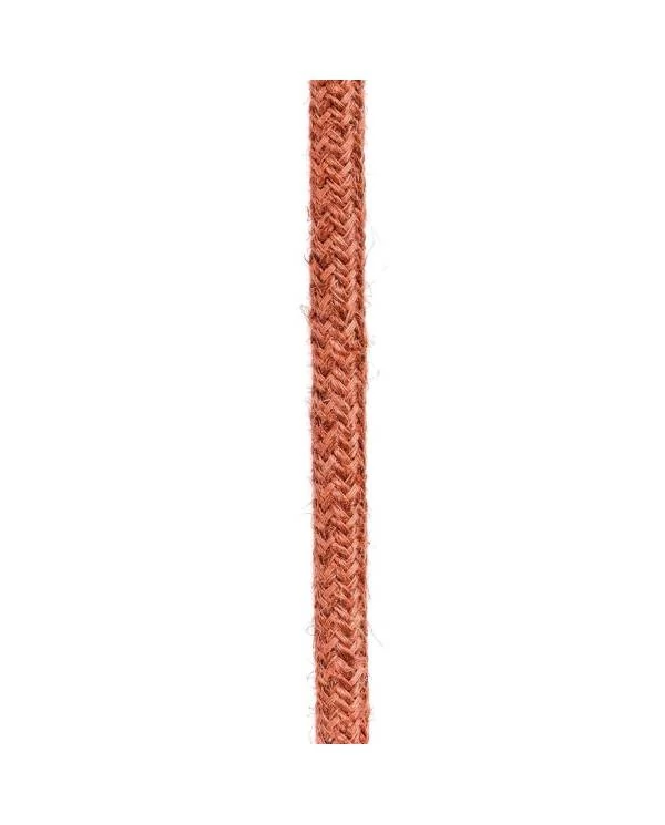 Textilkabel, lehm-orange, aus Jute - Das Original von Creative-Cables - RN27 rund 2x0,75mm / 3x0,75mm