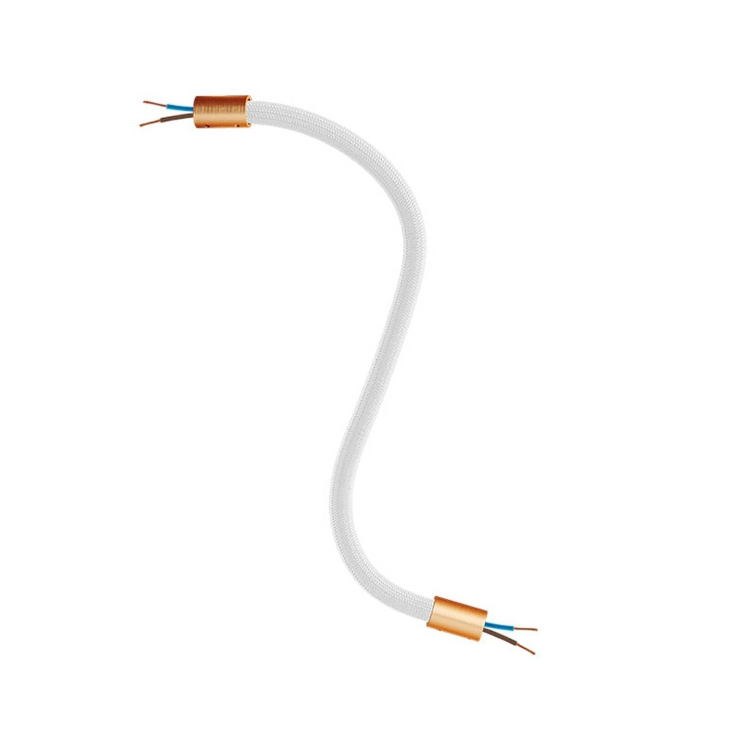 Kit Creative Flex flexibles gewebeummanteltes Kabelrohr, RM02 silberfarben mit Metallenden - Kupfer satiniert