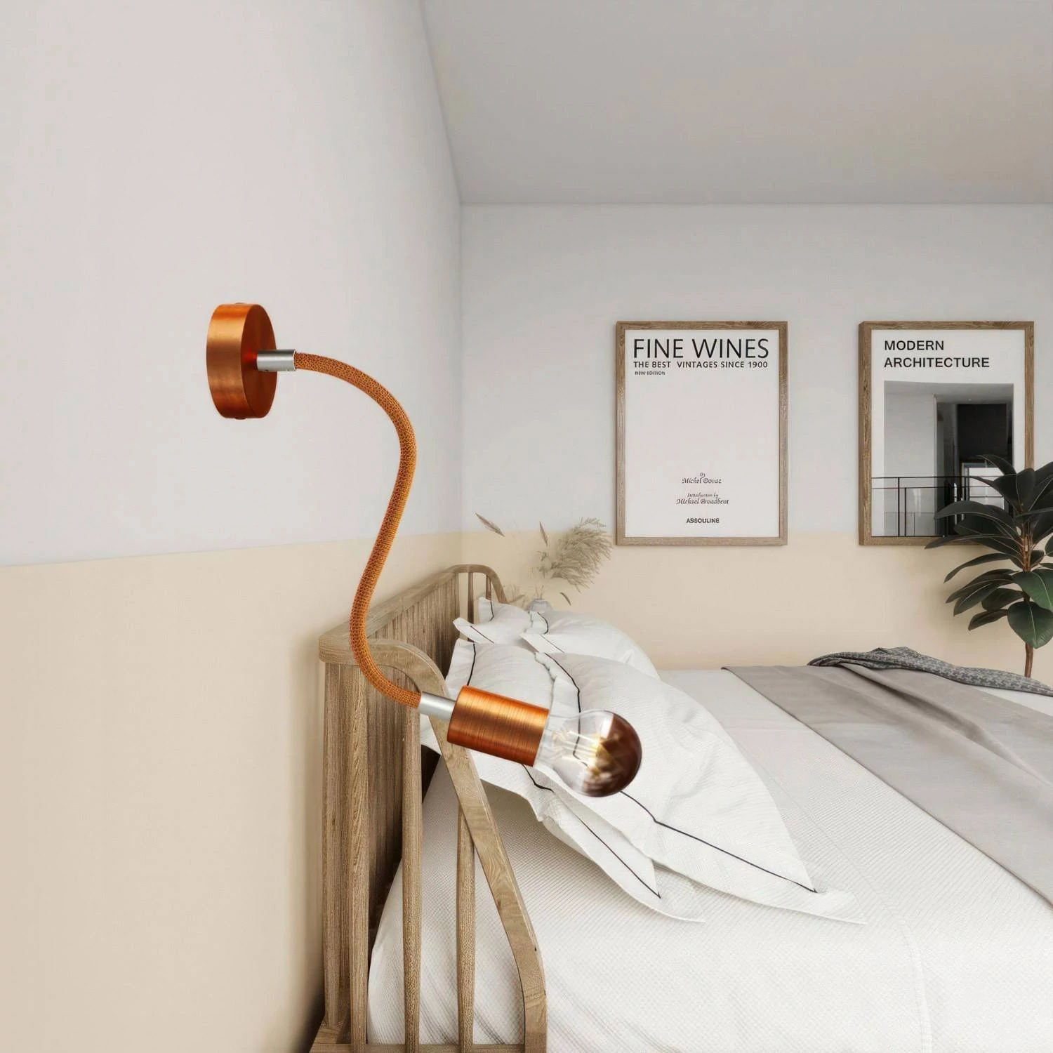 Kit Creative Flex flexibles gewebeummanteltes Kabelrohr, RM74 kupferfarben mit Metallenden