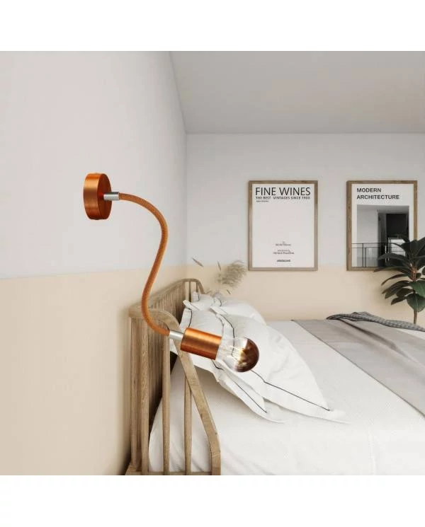 Kit Creative Flex flexibles gewebeummanteltes Kabelrohr, RM74 kupferfarben mit Metallenden