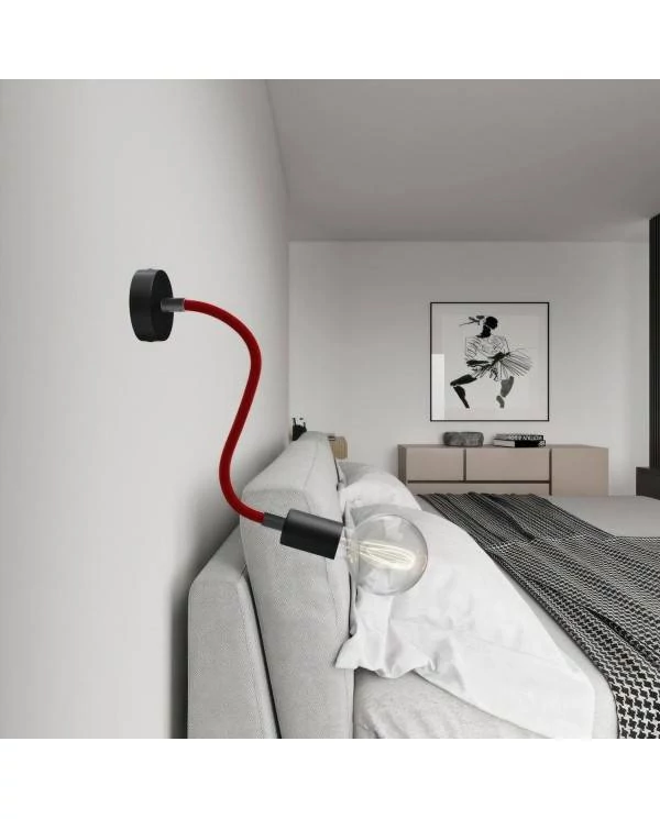 Kit Creative Flex flexibles gewebeummanteltes Kabelrohr, RM09 rot mit Metallenden