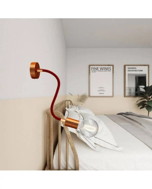 Kit Creative Flex flexibles gewebeummanteltes Kabelrohr, RM09 rot mit Metallenden