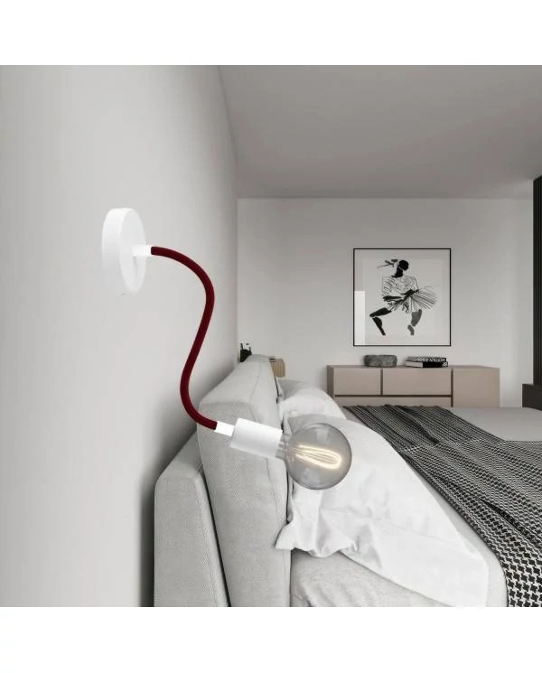 Kit Creative Flex flexibles gewebeummanteltes Kabelrohr, RM19 bordeaux-rot mit Metallenden