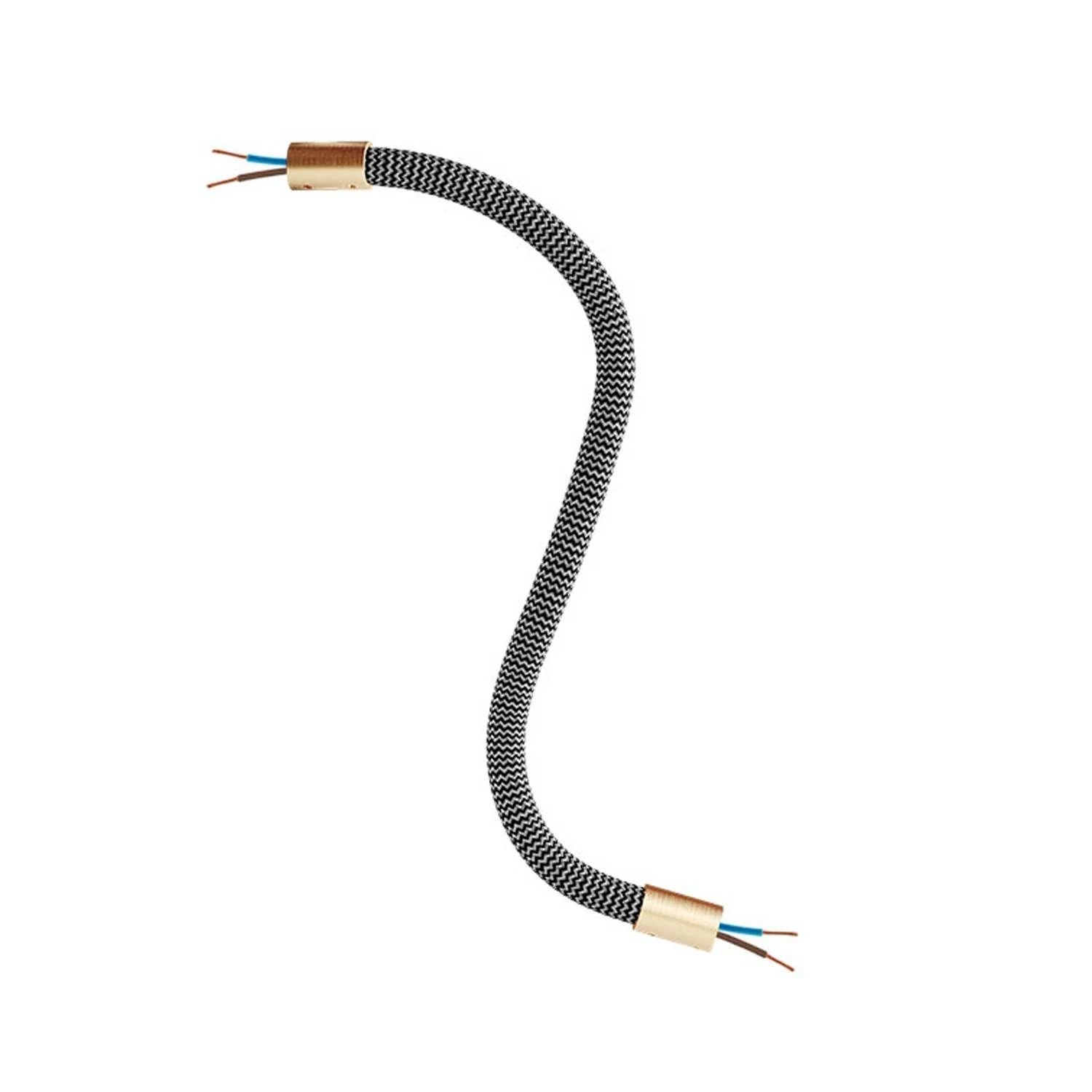 Kit Creative Flex flexibles gewebeummanteltes Kabelrohr, RZ30 eisenfarben mit Metallenden - Bronze satiniert