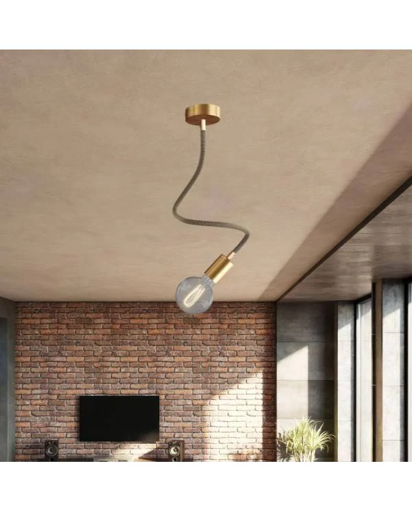 Kit Creative Flex flexibles gewebeummanteltes Kabelrohr, RZ24 schwarz-gold mit Metallenden