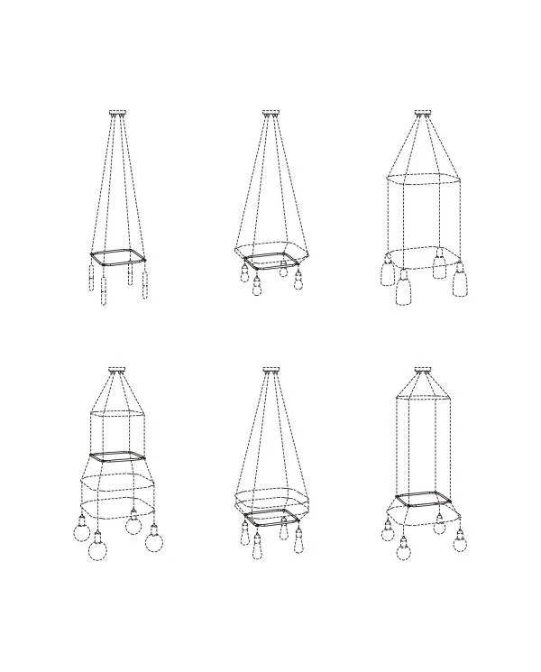 Cage Quadratform - Struktur für Deckenleuchten