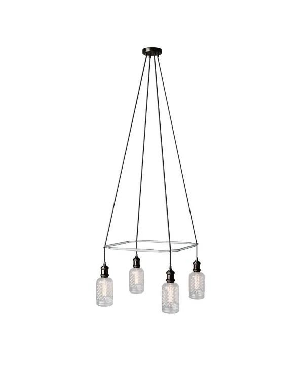 Deckenleuchte Cage Crystal mit 4 Aufhängungen