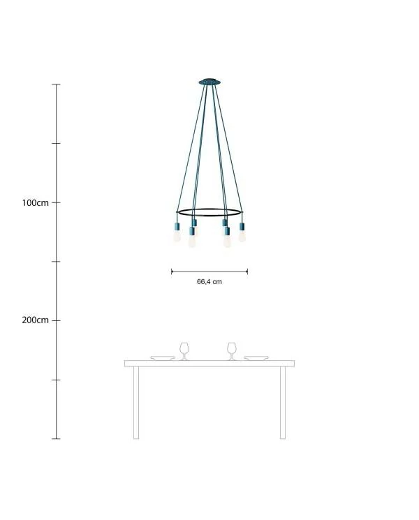 Deckenleuchte Cage Edison ST64 mit 6 Aufhängungen