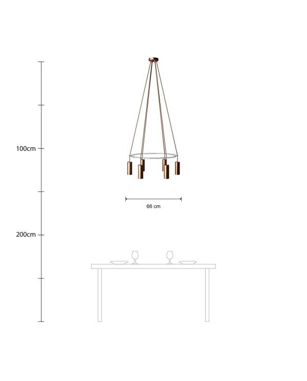 Deckenleuchte Cage Tub-E14 mit 6 Aufhängungen