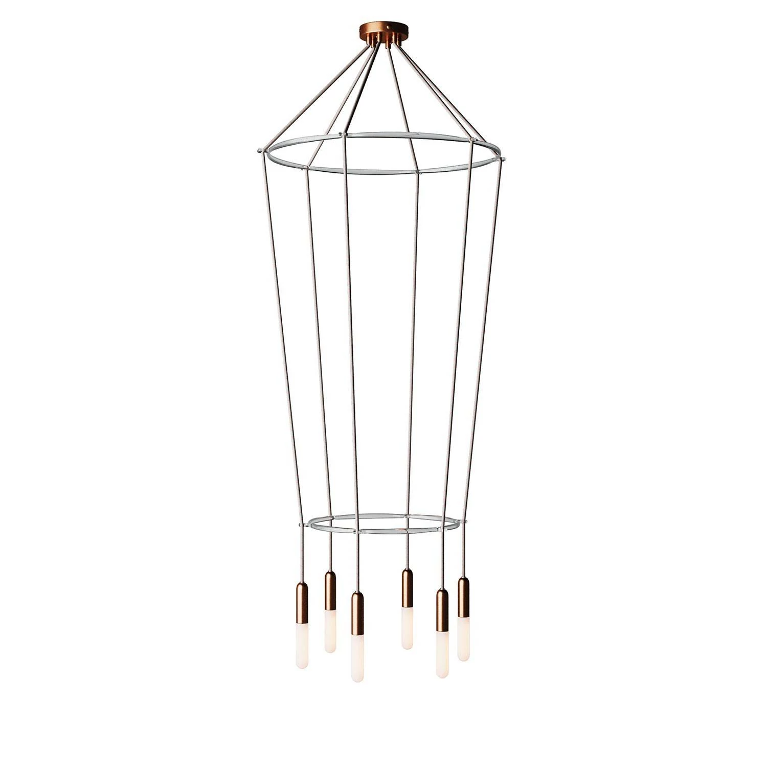 Deckenleuchte 2 Cage P-Light mit 6 Aufhängungen