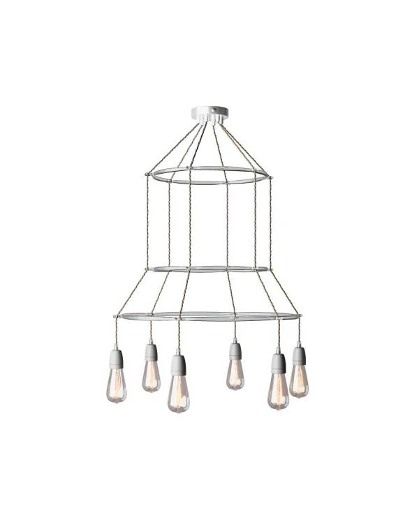 Deckenleuchte 3 Cage Edison ST64 mit 6 Aufhängungen