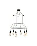 Deckenleuchte 3 Cage Edison ST64 mit 6 Aufhängungen