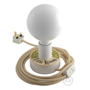 Posaluce MINI-UFO in legno double-face PALLE DA LETTURA e spina UK - LOVE READING + 2 PAGES