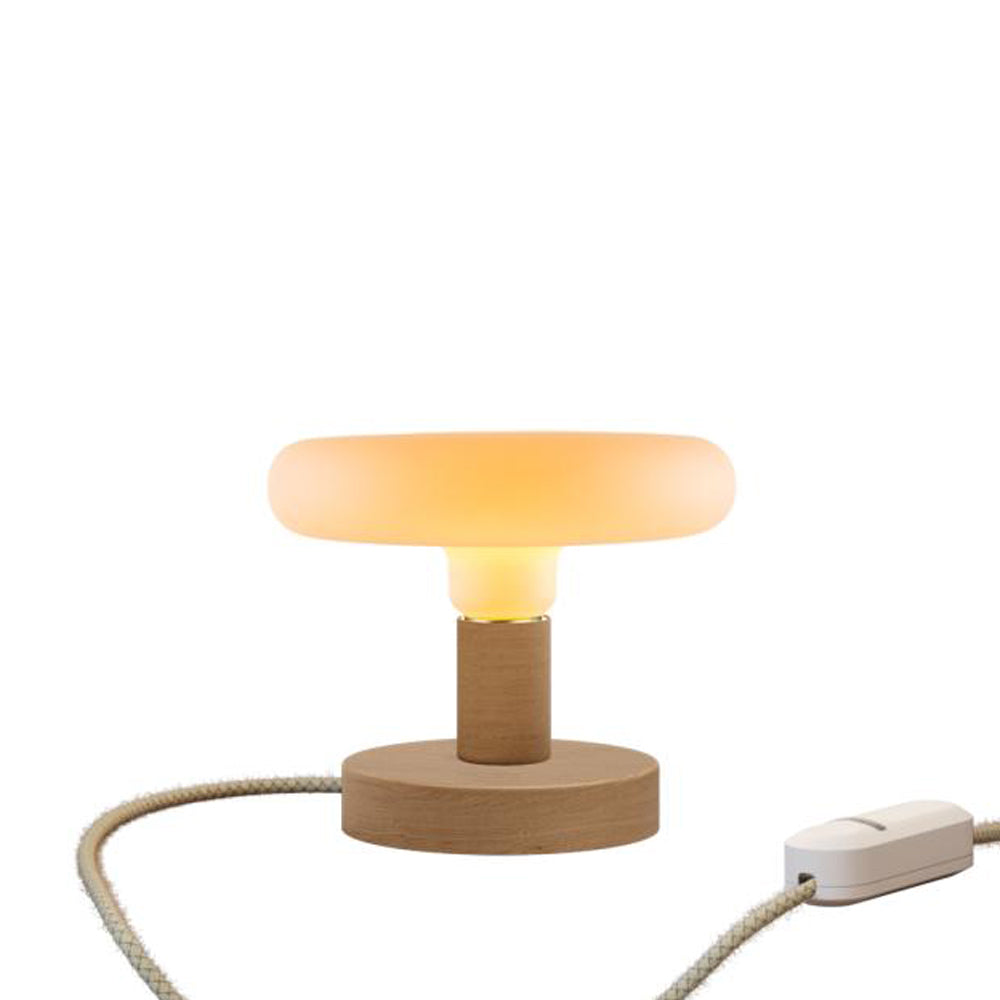 Lampada da tavolo Posaluce Dash in legno e spina UK - Neutro Dimmer