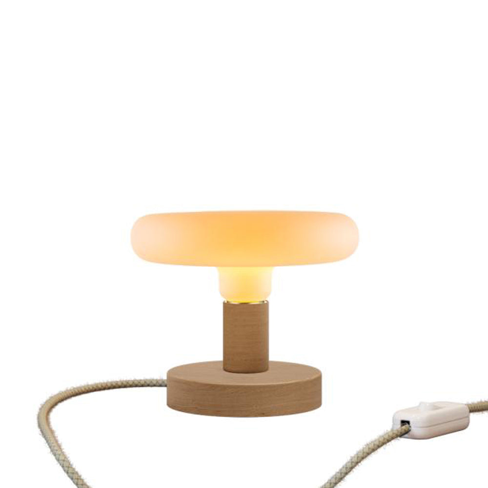 Lampada da tavolo Posaluce Dash in legno e spina UK - Neutro Interruttore