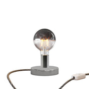 Lampada da tavolo Posaluce Half Cup in metallo e spina UK - Cromo Interruttore