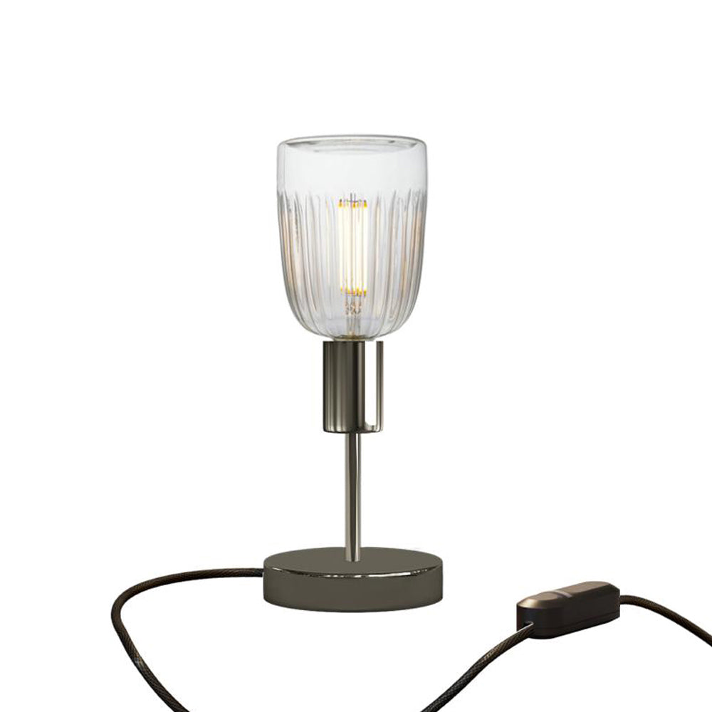 Lampada da tavolo Alzaluce Tiche in metallo e spina UK - Nero perla Dimmer