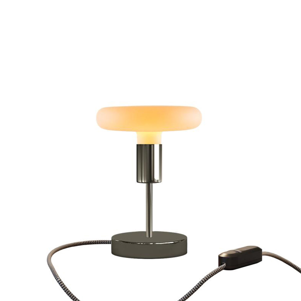 Lampada da tavolo Alzaluce Dash in metallo e spina UK - Nero perla Dimmer