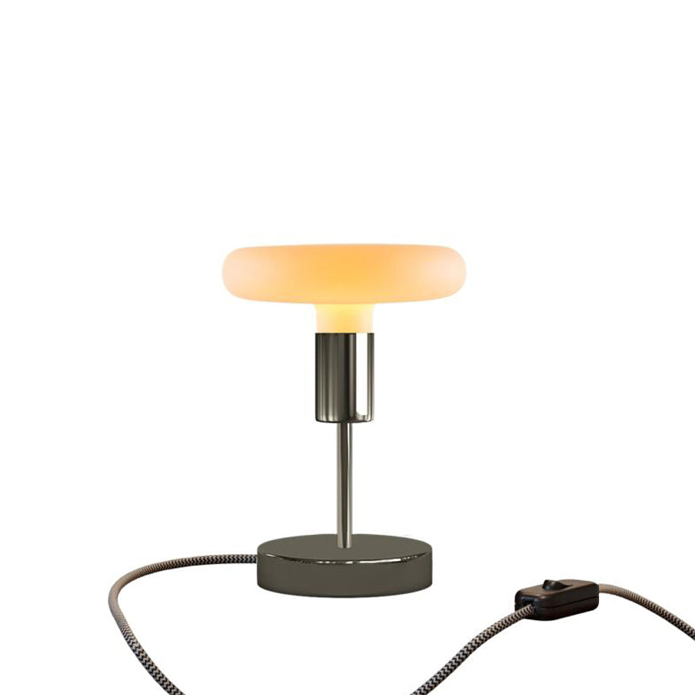 Lampada da tavolo Alzaluce Dash in metallo e spina UK - Nero perla Interruttore