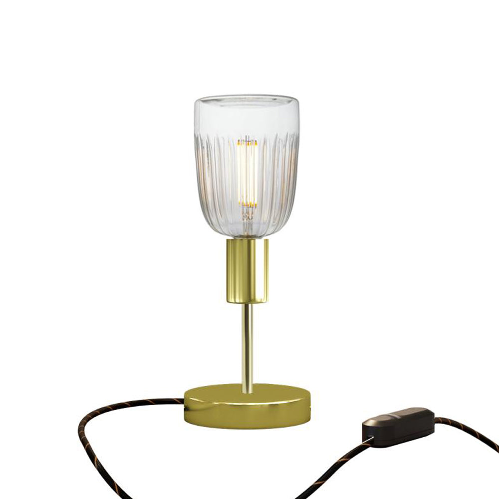Lampada da tavolo Alzaluce Tiche in metallo e spina UK - Ottone Dimmer