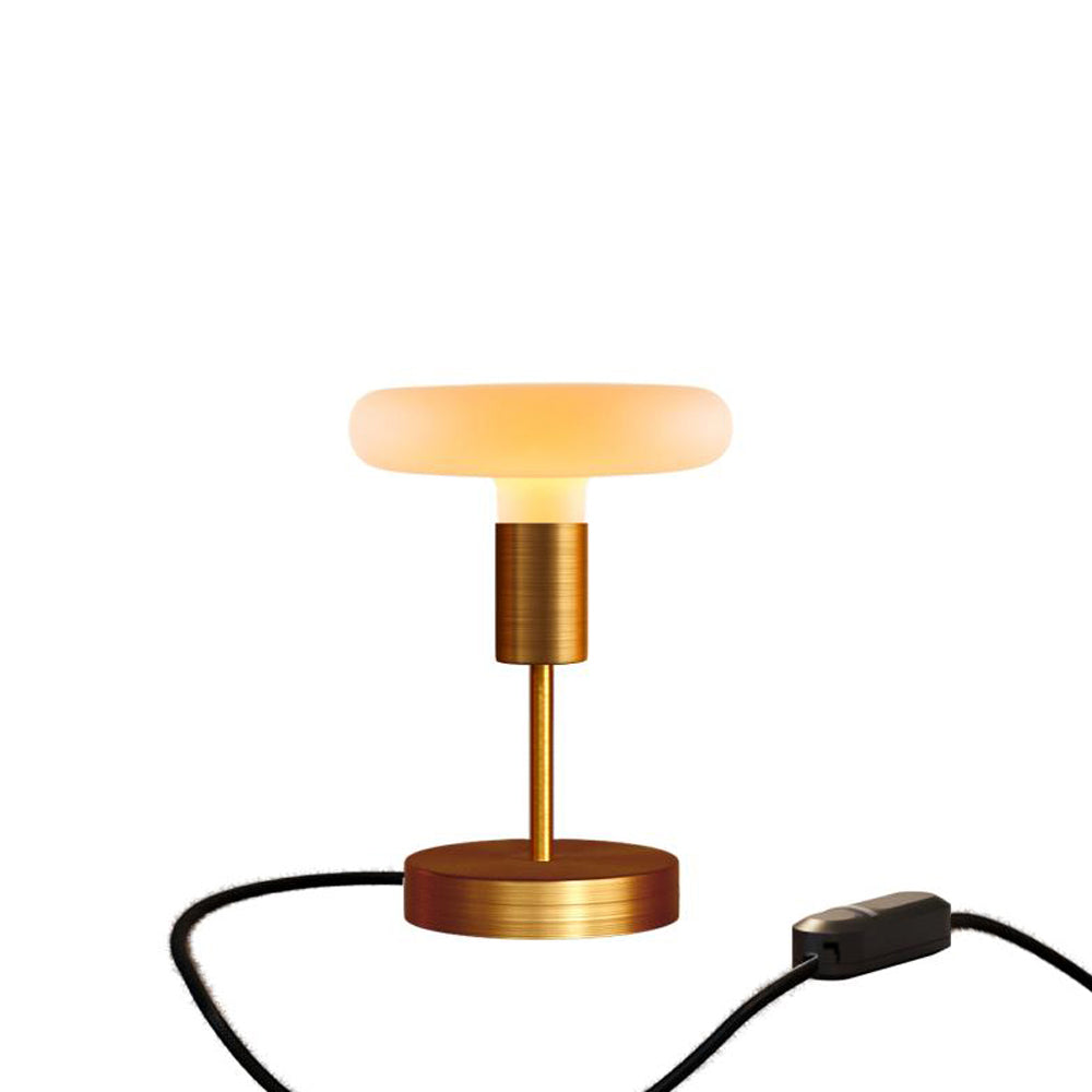 Lampada da tavolo Alzaluce Dash in metallo e spina UK - Rame satinato Dimmer