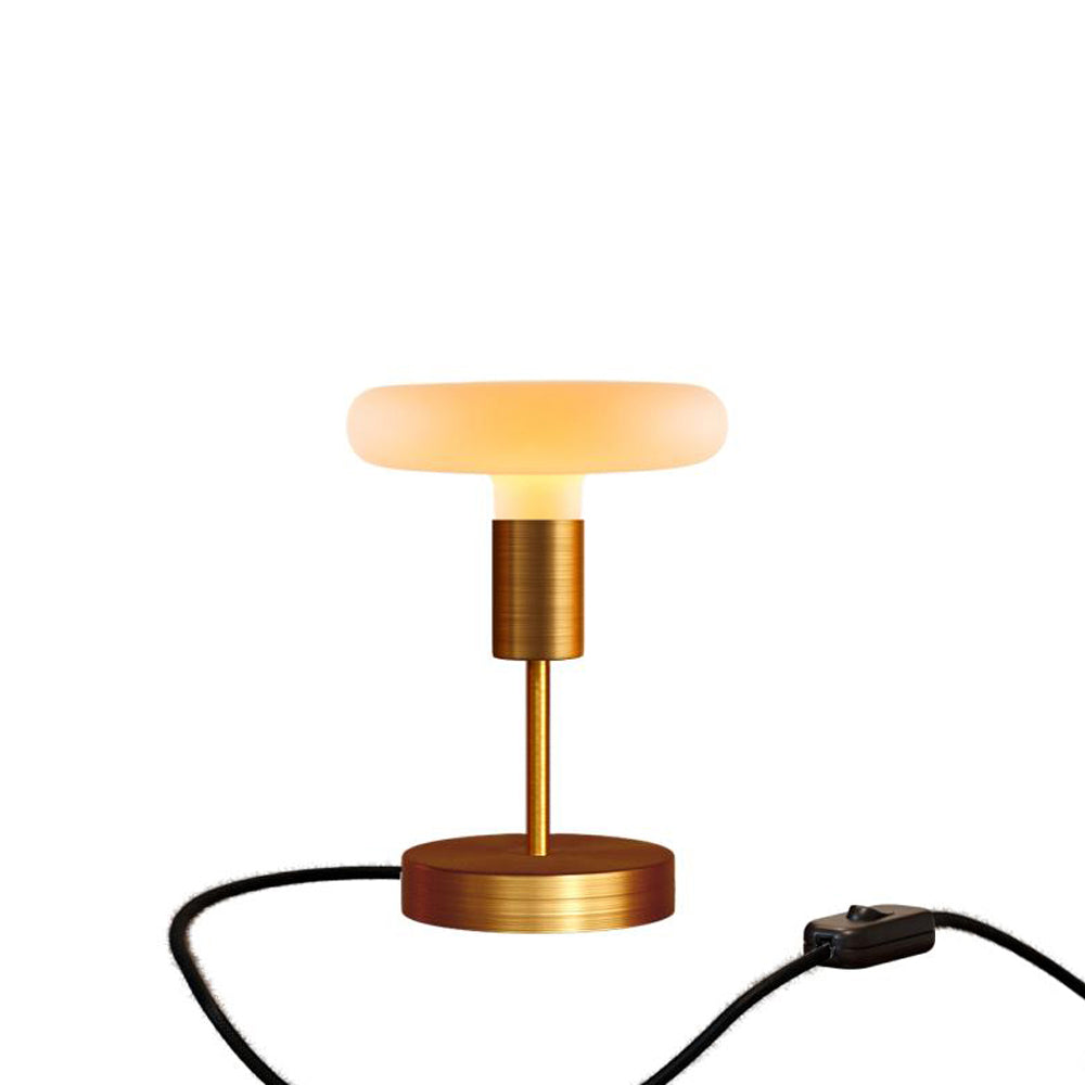 Lampada da tavolo Alzaluce Dash in metallo e spina UK - Rame satinato Interruttore