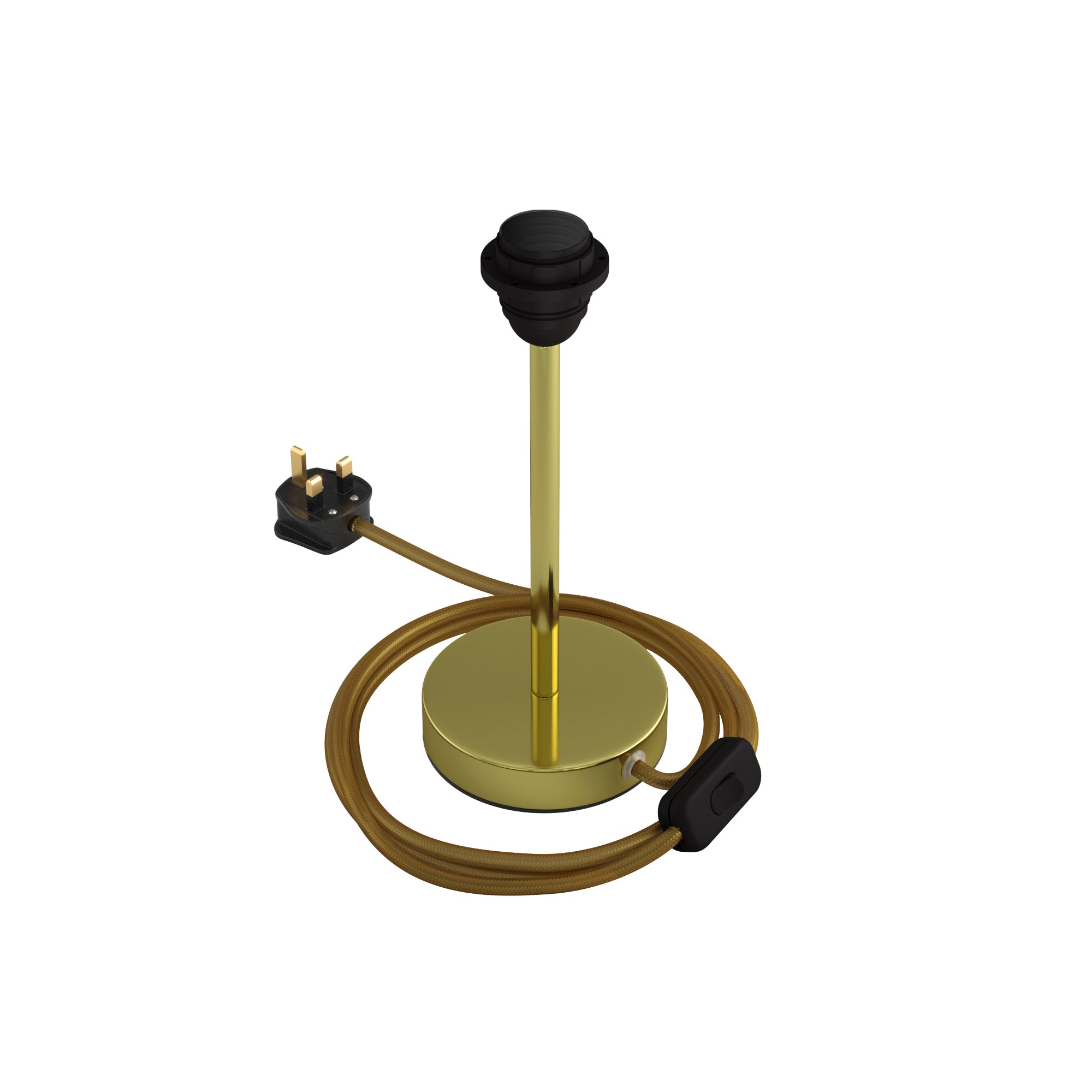 Alzaluce per paralume - Lampada da tavolo in metallo e spina UK - Ottone 20 cm