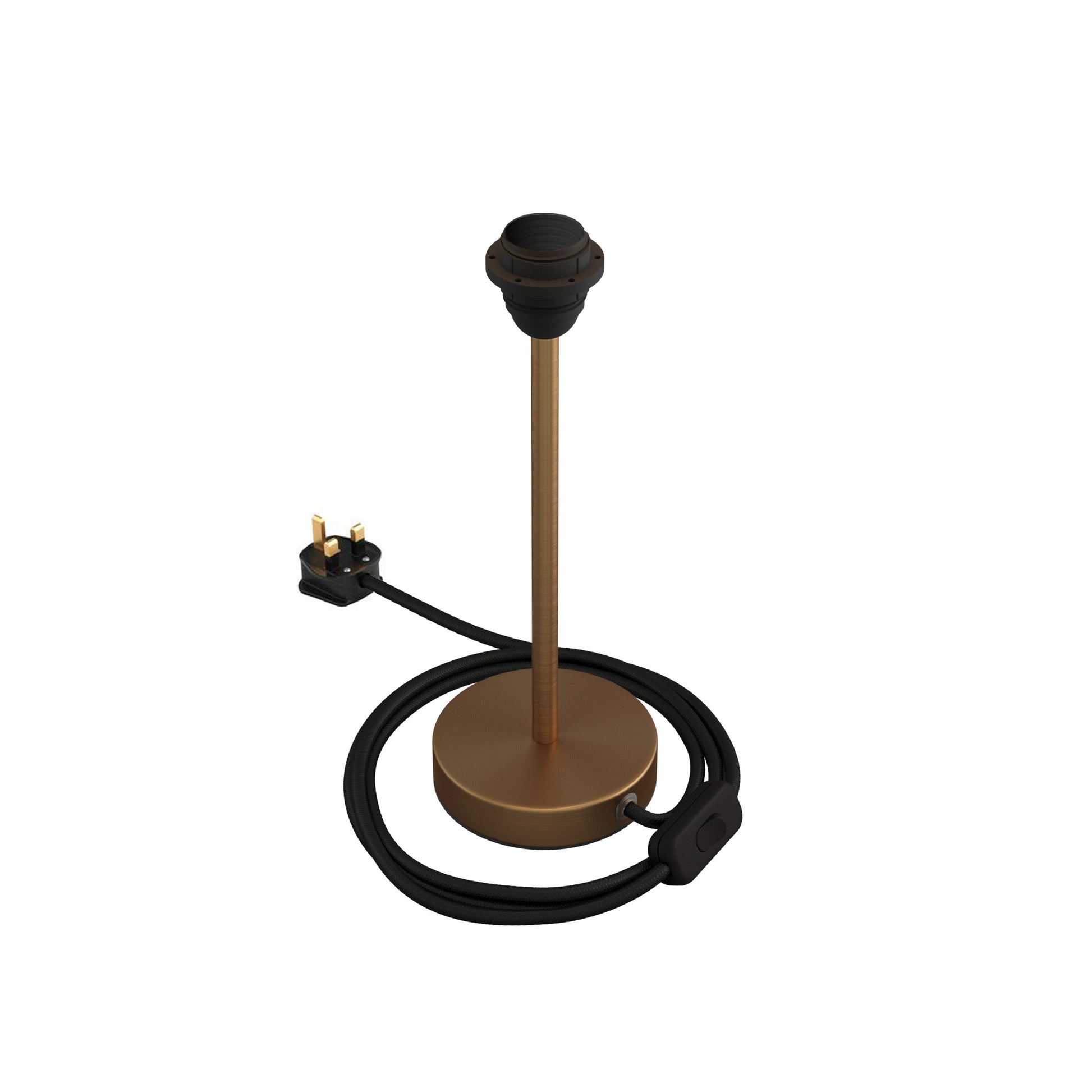 Alzaluce per paralume - Lampada da tavolo in metallo e spina UK - Bronzo satinato 25 cm