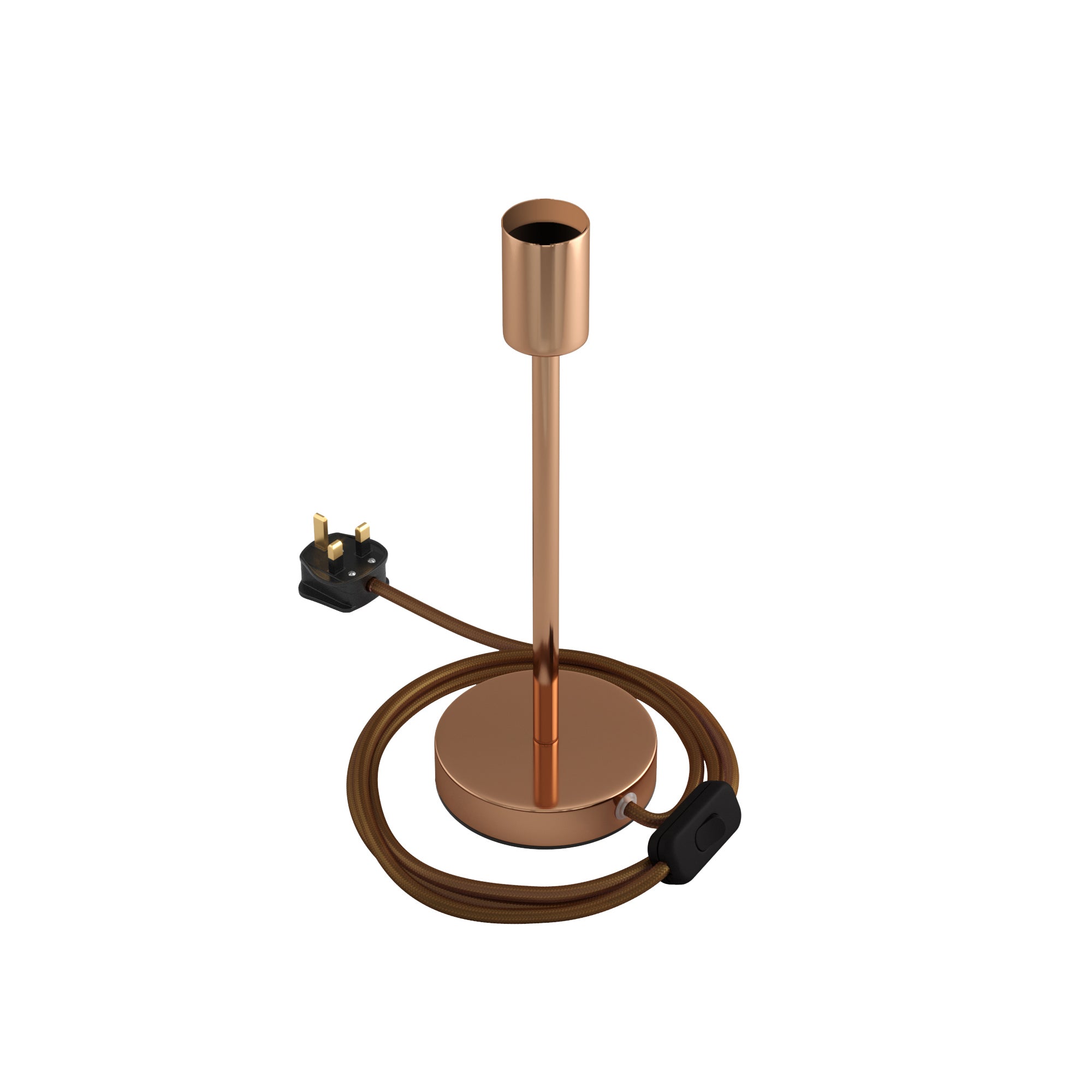 Alzaluce - Lampada da tavolo in metallo e spina UK - Rame 25 cm