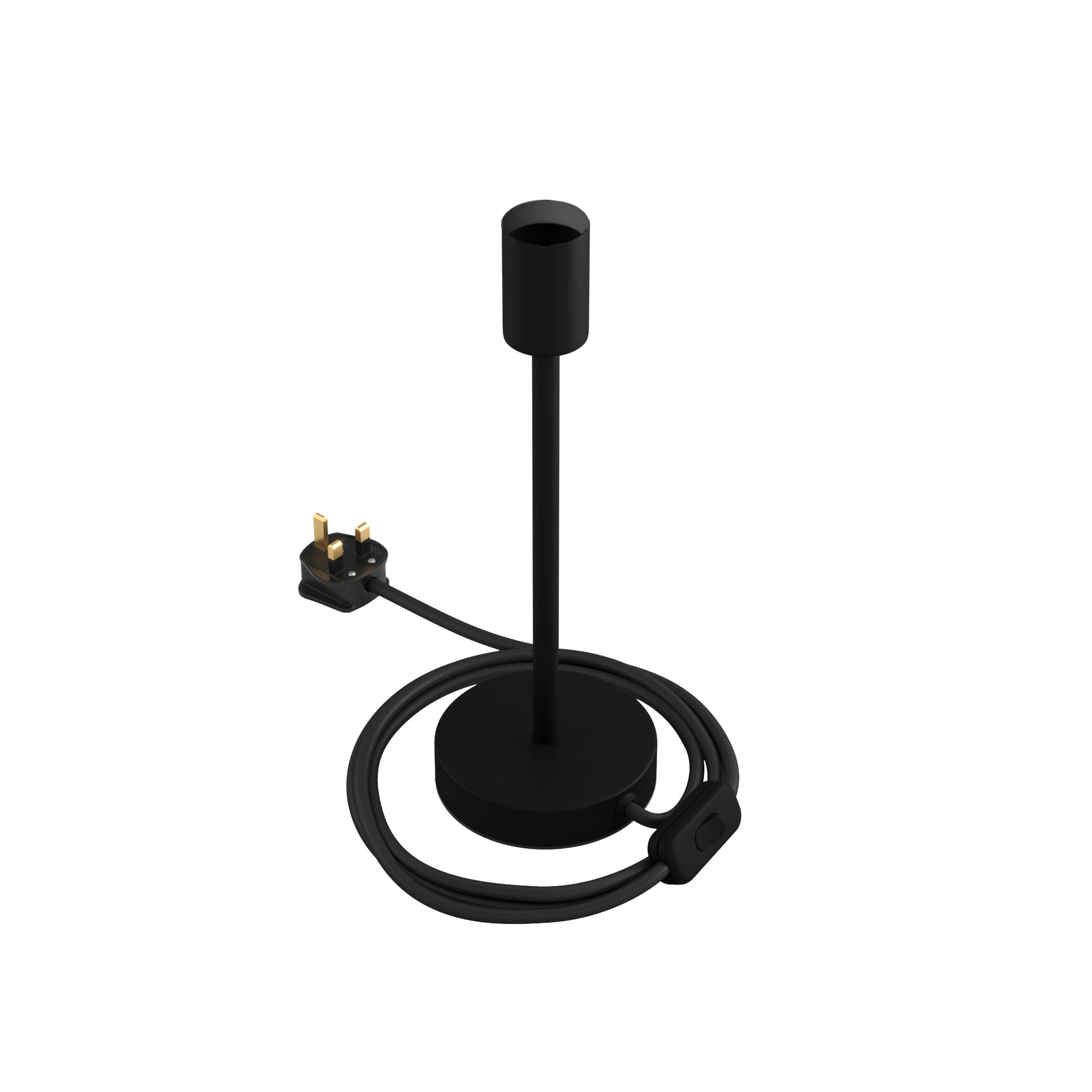 Alzaluce - Lampada da tavolo in metallo e spina UK - Nero opaco 25 cm