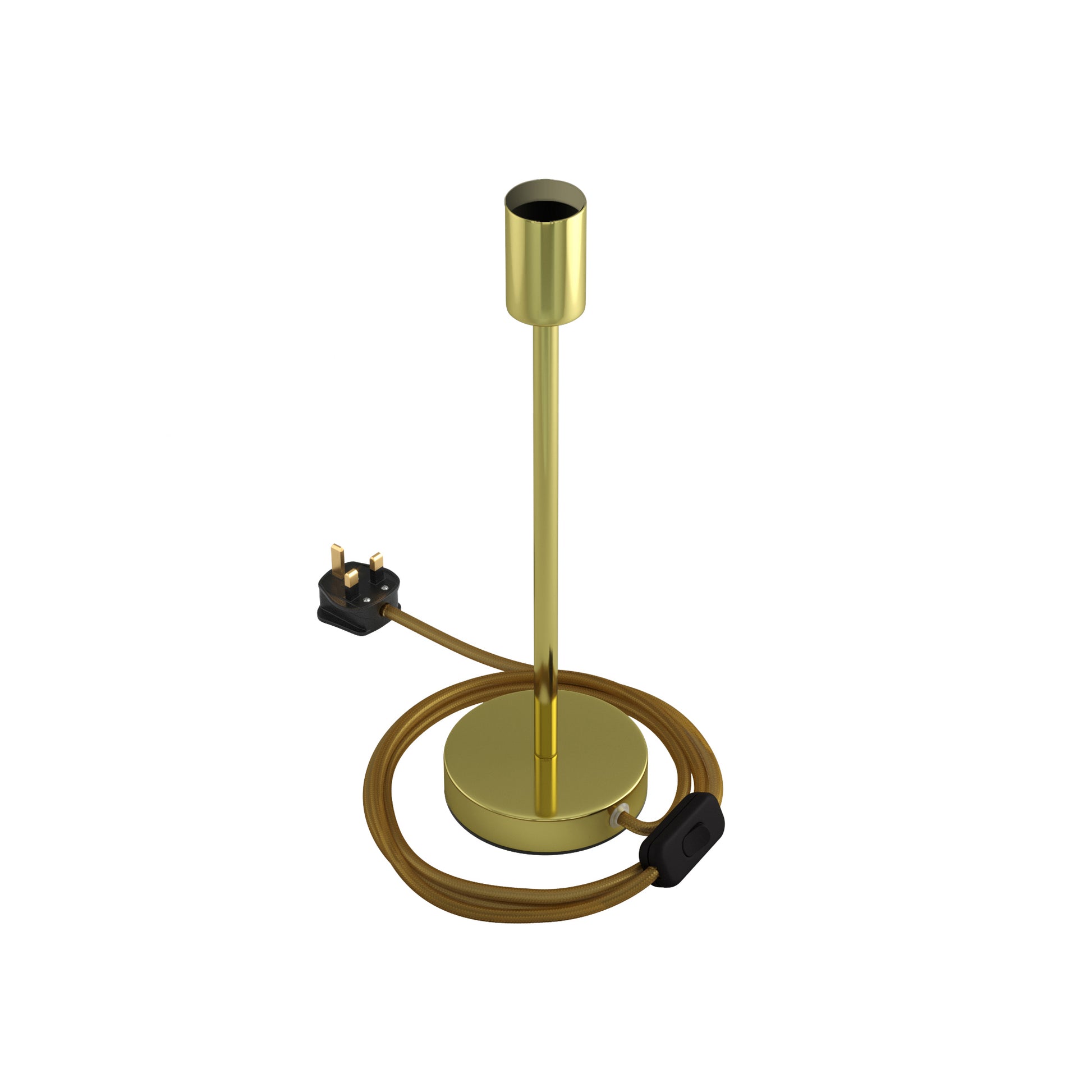 Alzaluce - Lampada da tavolo in metallo e spina UK - Ottone 30 cm