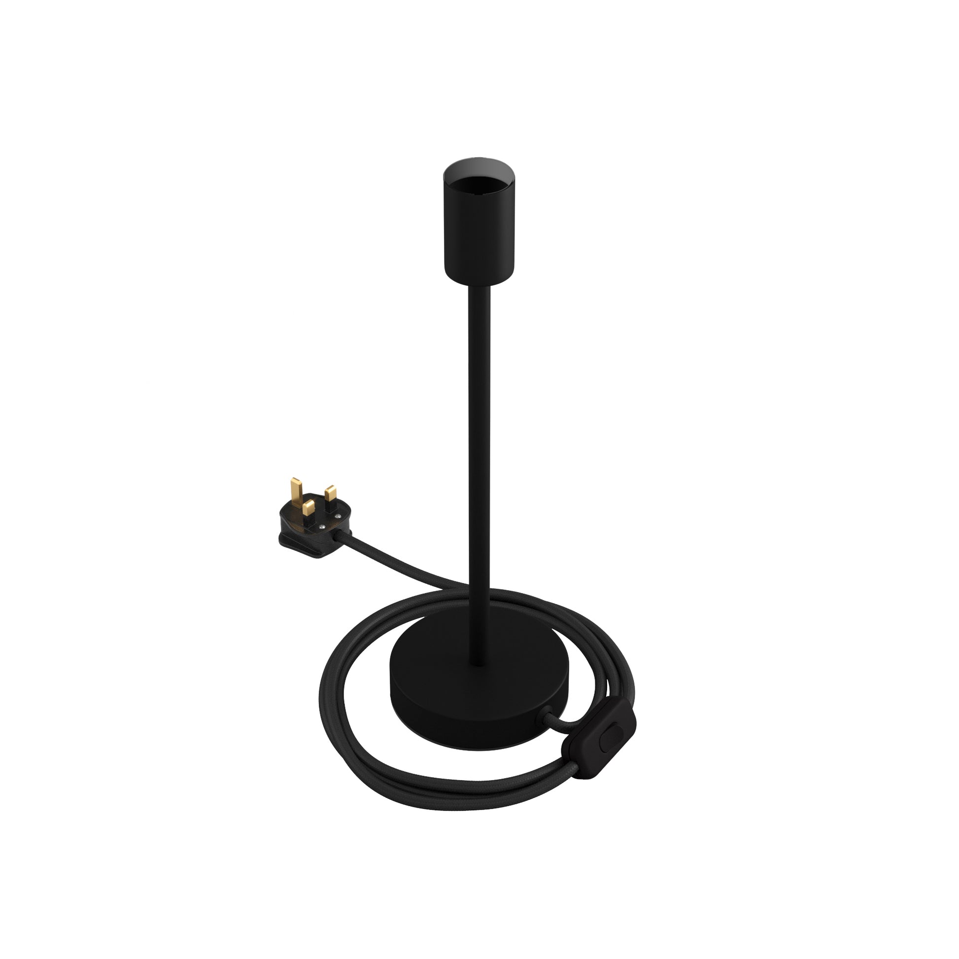 Alzaluce - Lampada da tavolo in metallo e spina UK - Nero opaco 30 cm