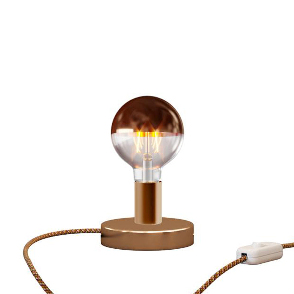 Lampada da tavolo Posaluce Half Cup in metallo e spina UK - Rame Interruttore